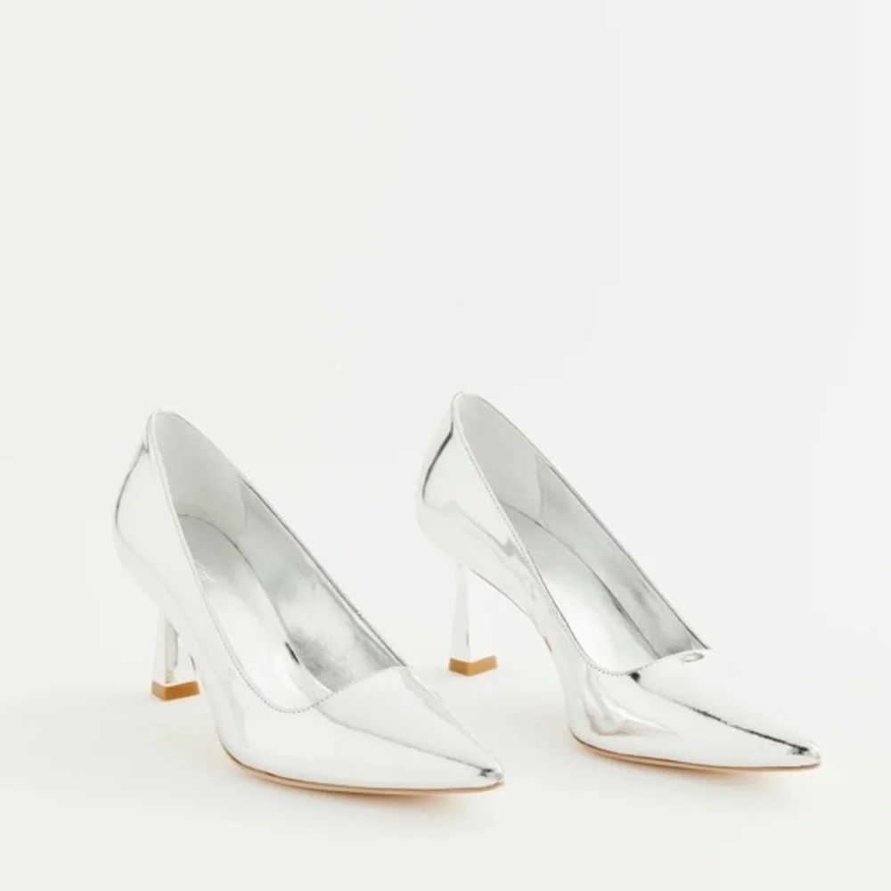 Reformation Milano Pumps In Silver Size 8 - Picture 2 of 11